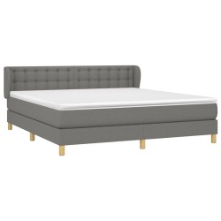 Boxspringbett mit Matratze Dunkelgrau 160x200 cm Stoff