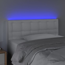 LED Kopfteil Weiß 80x5x78/88 cm Kunstleder