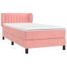 Boxspringbett mit Matratze Rosa 90x190 cm Samt