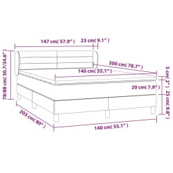 Boxspringbett mit Matratze Schwarz 140x200 cm Samt