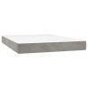 Boxspringbett mit Matratze Hellgrau 140x190 cm Samt