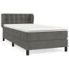 Boxspringbett mit Matratze Dunkelgrau 100x200 cm Samt