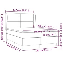 Boxspringbett mit Matratze Dunkelgrau 140x200 cm Stoff