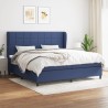 Boxspringbett mit Matratze Blau 200x200 cm Stoff