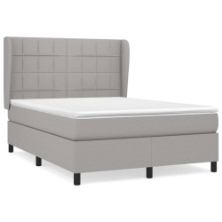 Boxspringbett mit Matratze Hellgrau 140x190 cm Stoff