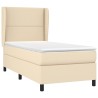 Boxspringbett mit Matratze Creme 90x190 cm Stoff