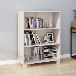 Bücherschrank HAMAR Weiß 85x35x112 cm Massivholz Kiefer