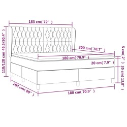 Boxspringbett mit Matratze Blau 180x200 cm Stoff