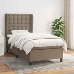 Boxspringbett mit Matratze Taupe 100x200 cm Stoff