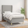 Boxspringbett mit Matratze Hellgrau 100x200 cm Stoff