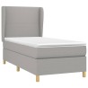 Boxspringbett mit Matratze Hellgrau 100x200 cm Stoff