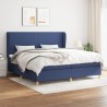 Boxspringbett mit Matratze Blau 200x200 cm Stoff