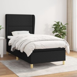 Boxspringbett mit Matratze Schwarz 90x190 cm Stoff