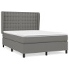 Boxspringbett mit Matratze Dunkelgrau 140x190 cm Stoff