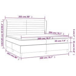 Boxspringbett mit Matratze Schwarz 200x200 cm Stoff