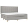 Boxspringbett mit Matratze Hellgrau 200x200 cm Stoff