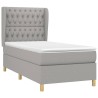 Boxspringbett mit Matratze Hellgrau 100x200 cm Stoff