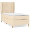 Boxspringbett mit Matratze Creme 90x190 cm Stoff