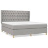 Boxspringbett mit Matratze Hellgrau 180x200 cm Stoff