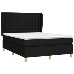 Boxspringbett mit Matratze Schwarz 140x200 cm Stoff