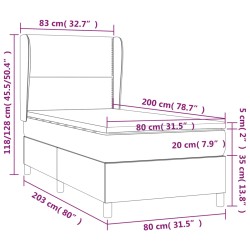 Boxspringbett mit Matratze Cappuccino-Braun 80x200cm Kunstleder