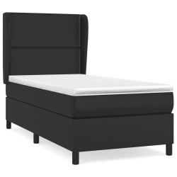 Boxspringbett mit Matratze Schwarz 80x200 cm Kunstleder