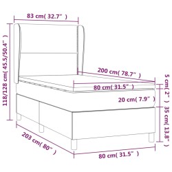 Boxspringbett mit Matratze Schwarz 80x200 cm Kunstleder