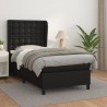 Boxspringbett mit Matratze Schwarz 90x190 cm Kunstleder