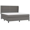 Boxspringbett mit Matratze Grau 180x200 cm Kunstleder