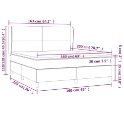 Boxspringbett mit Matratze Rosa 160x200 cm Samt