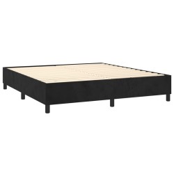 Boxspringbett mit Matratze Schwarz 180x200 cm Samt