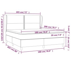 Boxspringbett mit Matratze Schwarz 180x200 cm Samt