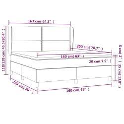 Boxspringbett mit Matratze Hellgrau 160x200 cm Samt