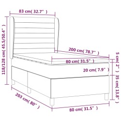 Boxspringbett mit Matratze Rosa 80x200 cm Samt