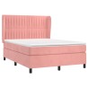 Boxspringbett mit Matratze Rosa 140x190 cm Samt