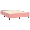 Boxspringbett mit Matratze Rosa 140x190 cm Samt