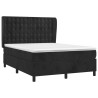 Boxspringbett mit Matratze Schwarz 140x200 cm Samt