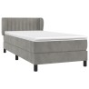 Boxspringbett mit Matratze Hellgrau 90x190 cm Samt