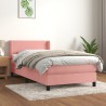 Boxspringbett mit Matratze Rosa 100x200 cm Samt