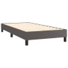 Boxspringbett mit Matratze Grau 100x200 cm Kunstleder