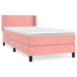 Boxspringbett mit Matratze Rosa 90x190 cm Samt