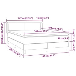 Boxspringbett mit Matratze Rosa 140x190 cm Samt