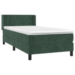 Boxspringbett mit Matratze Dunkelgrün 90x190 cm Samt