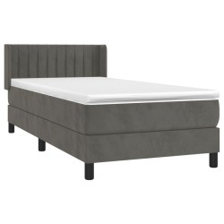 Boxspringbett mit Matratze Dunkelgrau 90x190 cm Samt