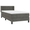 Boxspringbett mit Matratze Dunkelgrau 90x190 cm Samt