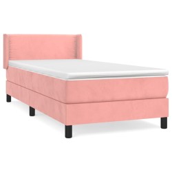 Boxspringbett mit Matratze Rosa 90x200 cm Samt