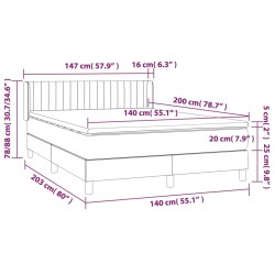 Boxspringbett mit Matratze Dunkelgrün 140x200 cm Samt