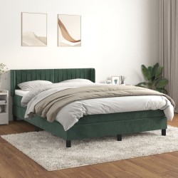 Boxspringbett mit Matratze Dunkelgrün 140x190 cm Samt