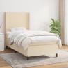 Boxspringbett mit Matratze Creme 80x200 cm Stoff