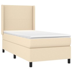 Boxspringbett mit Matratze Creme 80x200 cm Stoff